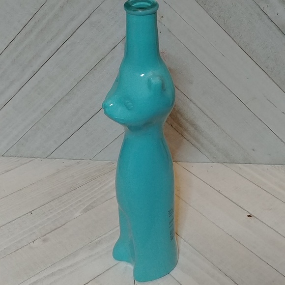 Moselland Happy Cat Rheinhessen  Collection Teal Blue/Green 2018 Bottle Empty - Picture 2 of 6